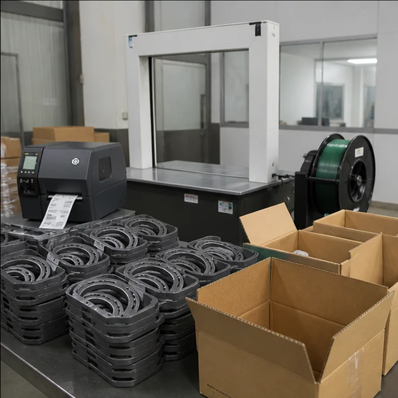 Separated export packing station without personnel