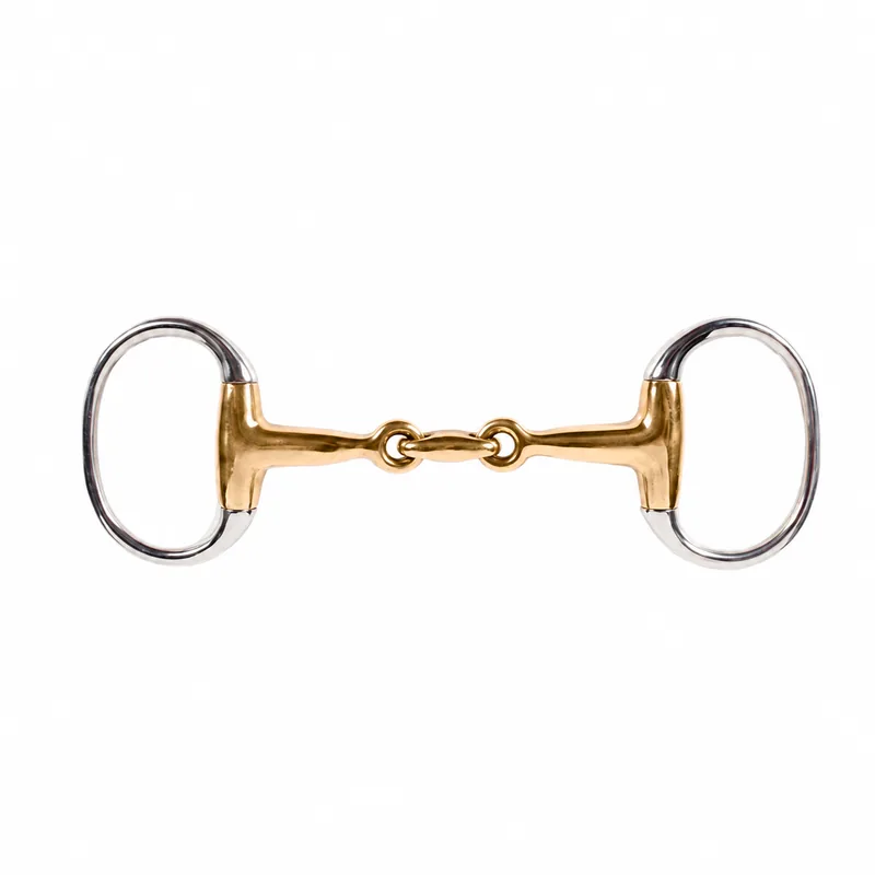 Stainless Steel Eggbutt Horse Bit with Copper Jointed Mouth and Custom Logo