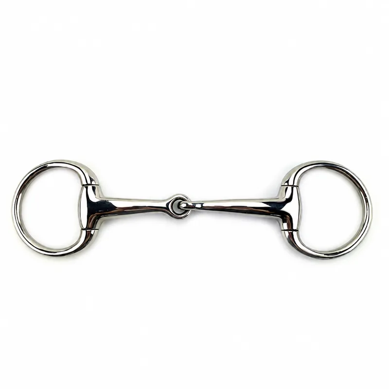 Stainless Steel Eggbutt Horse Bit with Solid Jointed Mouth