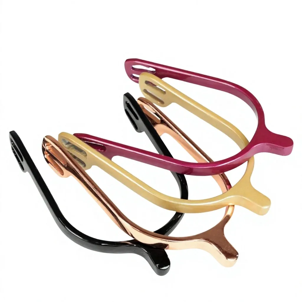 Lightweight Steel and Aluminum English Horse Riding Spurs in Multiple Colors — RJ-2339, product image 5