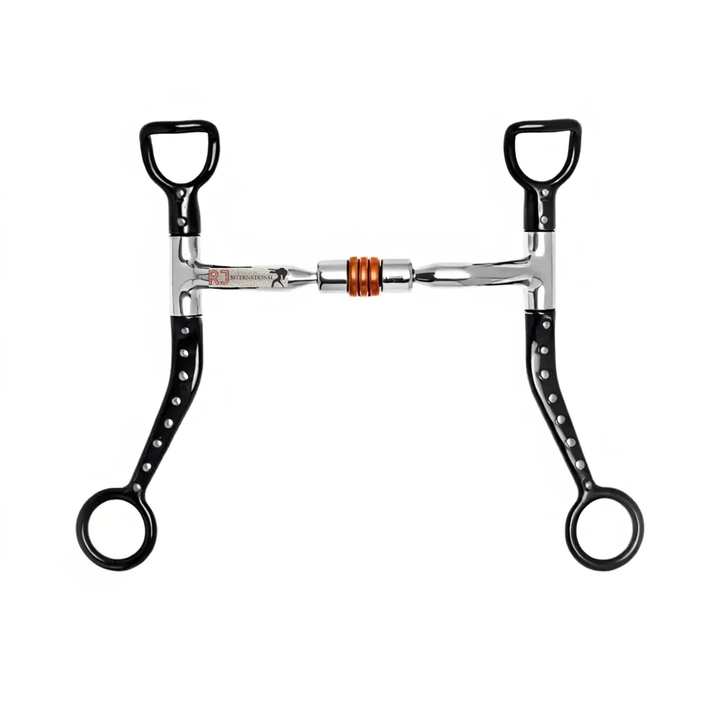 Stainless Steel Horse Bit Dotted Curb Training Riding with Copper Ferrule for Equine Control Equestrian 5" — rj-876545, product image 2