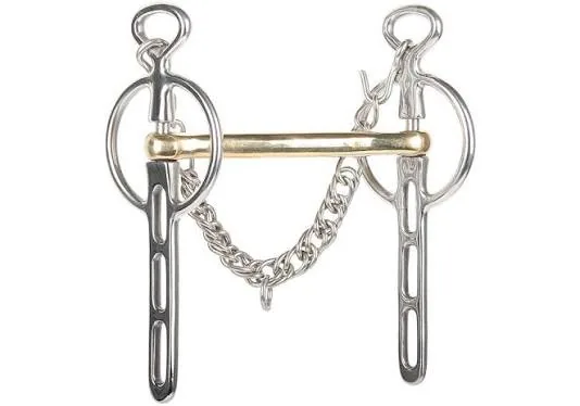 Stainless Steel Horse Bit with Twist Mouth and Chain Link Design for Carriage Driving German Silver Mouthpiece — RJ-0547, product image 6