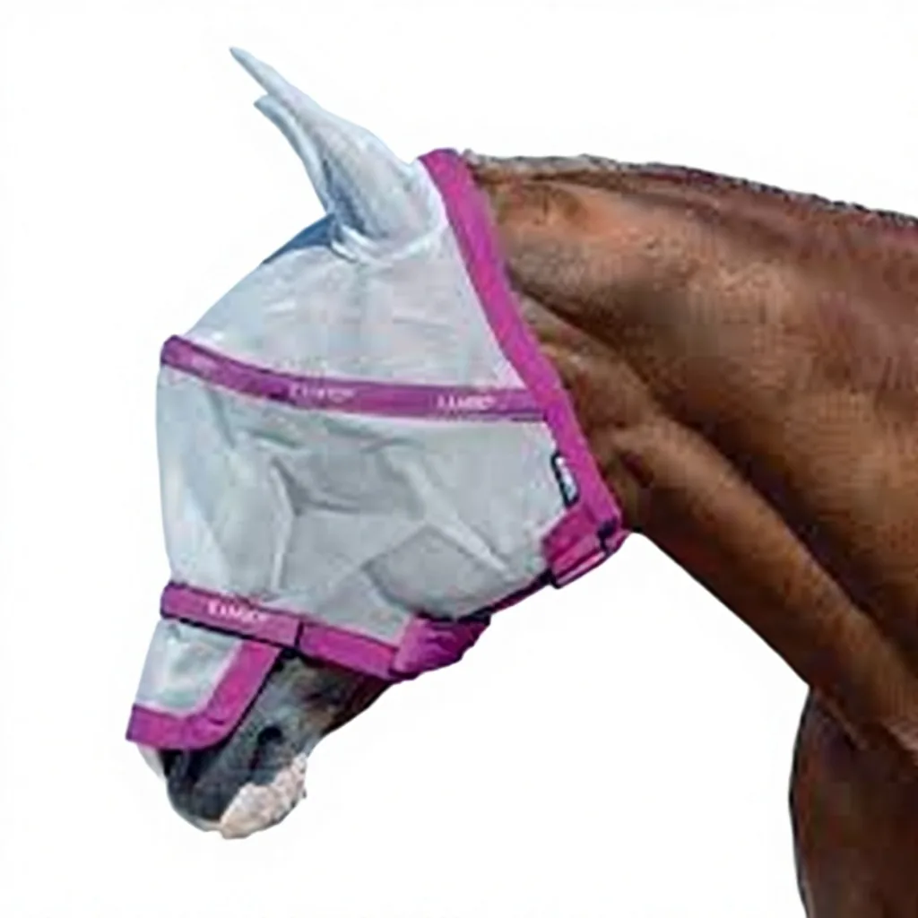 Equestrian Horse Fly Mask Breathable Mesh Full Face Ear Coverage UV Protection Adjustable Anti Mosquito — RJ-79097, product image 5