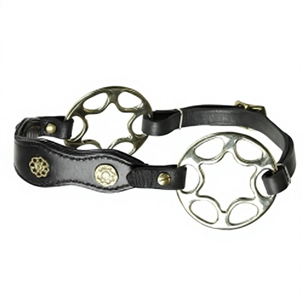 Adjustable Bitless Hackamore Western Horse Tack Safety Leather and Stainless Steel Starwheel Riding Gear — RJ-6913, product image 6