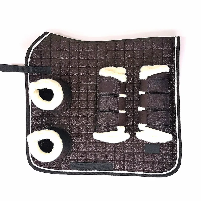 Glitter Rainbow Equestrian Saddle Pad Set Cotton Polyester Horse Riding Dressage Jumping with Stirrup Boots — RJ-H843421, product image 3