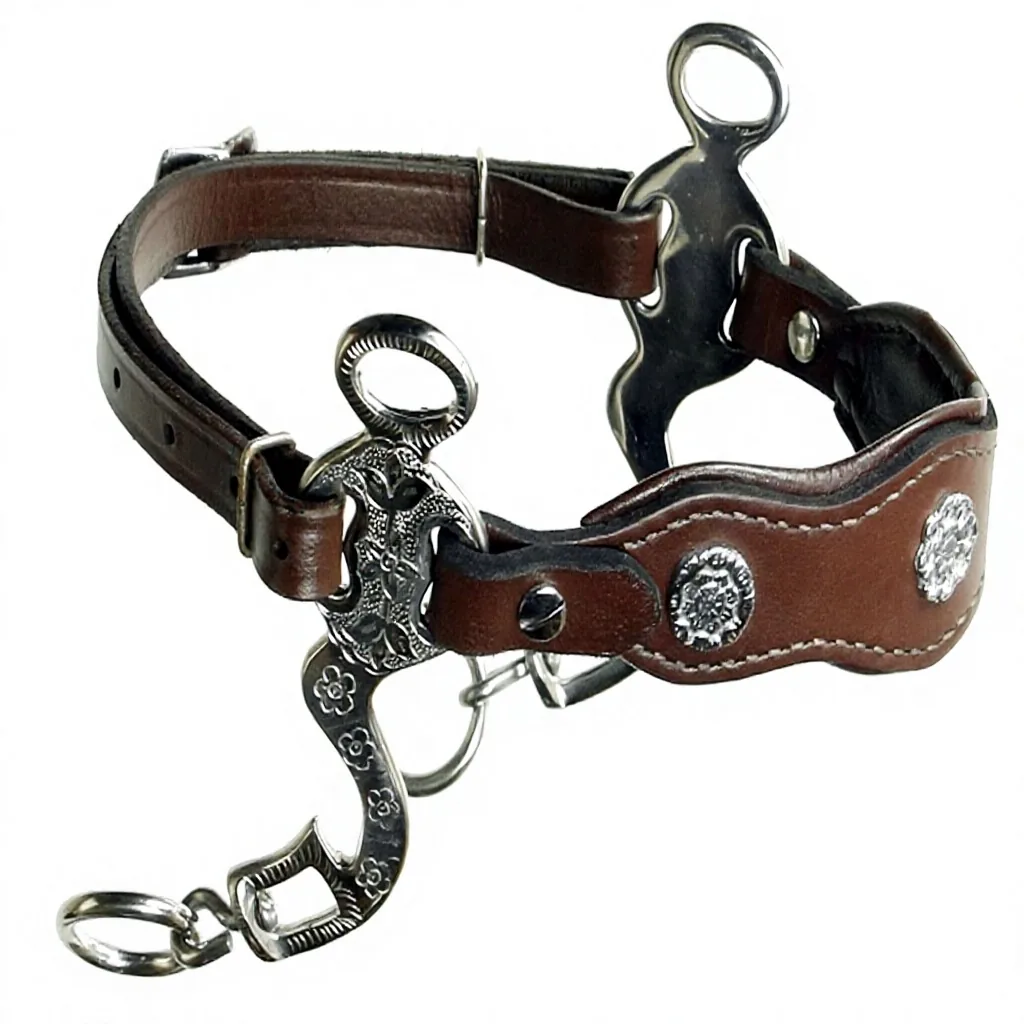Stainless Steel Fleece Lined Western Horse Bits Lightweight Custom Size Hackamore Style Equine Bridle Gear, product image 2
