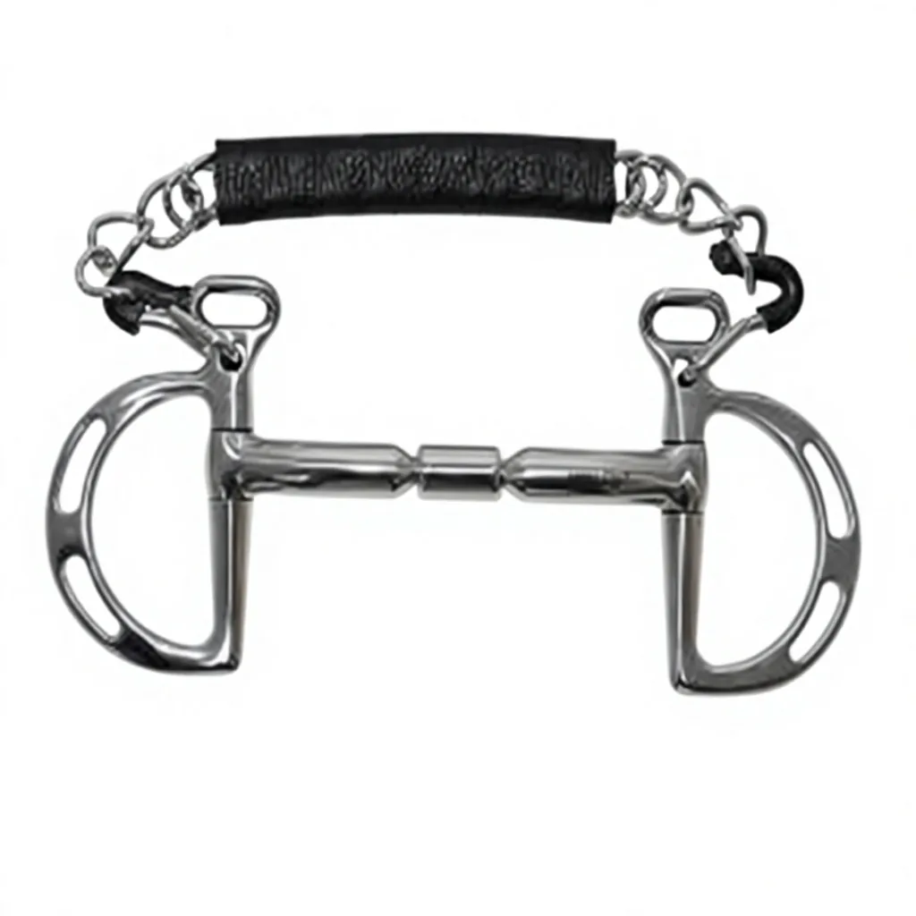 Stainless Steel Kimblewick Horse Bit with Flat Lozenge and Butterfly Cheeks — RJ-0543, product image 4