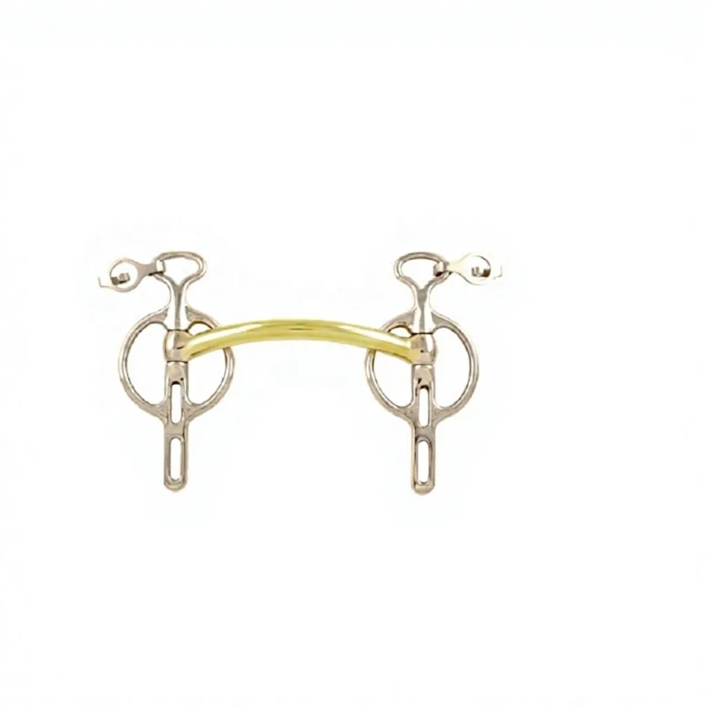 Miniature 2-Slot Liverpool Mullen Mouth Carriage Driving Horse Bit in German Silver — RJ-0551, product image 4