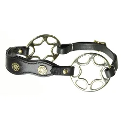 Bitless Hackamore Horse Headpiece Stainless Steel Fancy Shanks Adjustable Leather Strap Equestrian Riding Gear — RJ-098765, product image 3