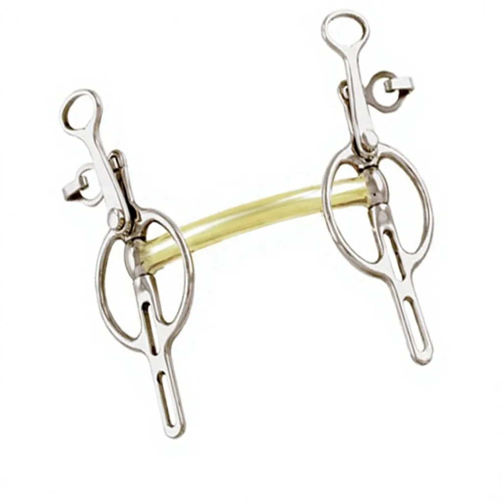 Miniature 2-Slot Liverpool Mullen Mouth Carriage Driving Horse Bit in German Silver — RJ-0551, product image 3