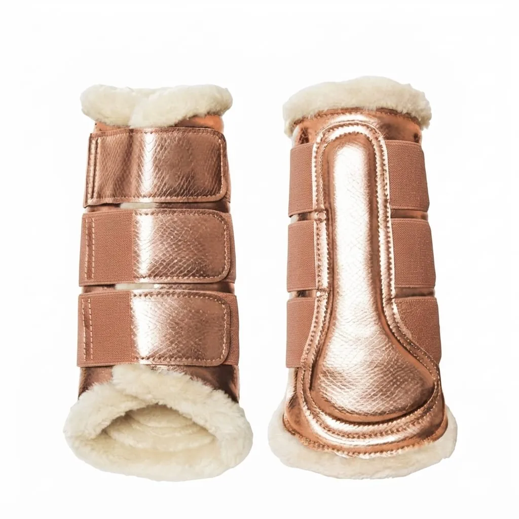 Neoprene Horse Tendon Boots Faux Fur Lined Adjustable Stirrup — RJ-7866454, product image 6