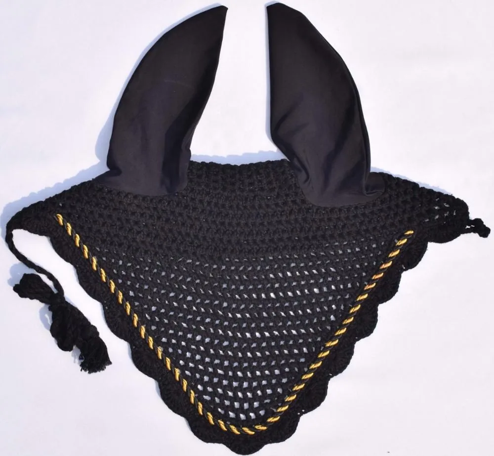 Cotton Crochet Horse Ear Cover Net in Full and Cob Sizes — rj-0989, product image 5
