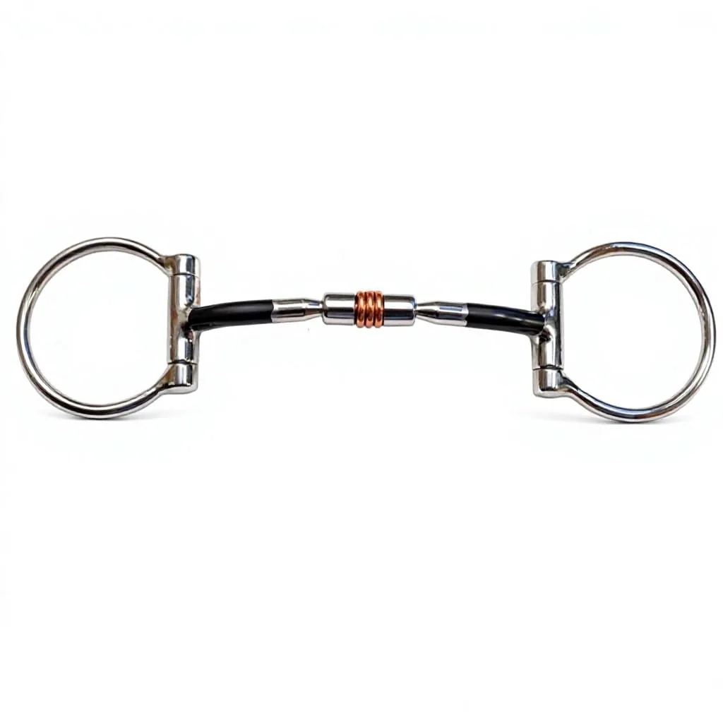 Stainless Steel D-Ring Horse Snaffle Bit with Blue Sweet Iron Mouthpiece — RJ-05029, product image 4