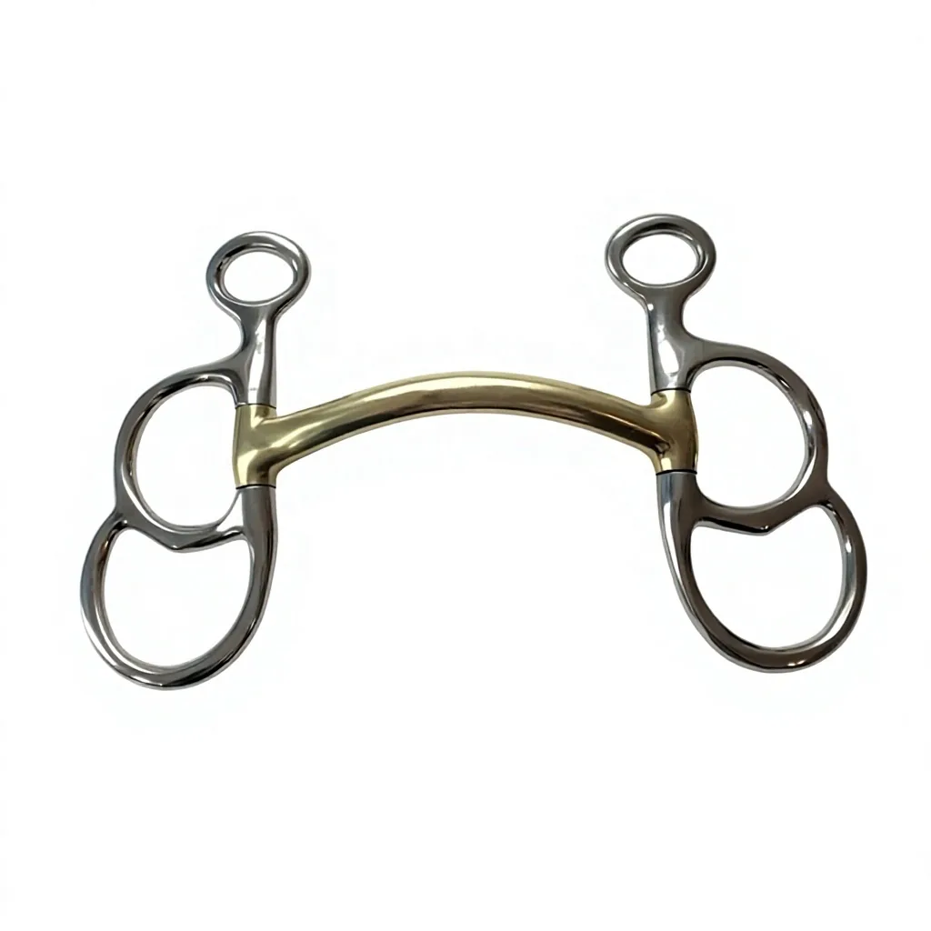 Horse Bit Stainless Steel French Link with Chain 2-loop 3-loop 4-loop Butterfly Design Equestrian Riding Equipment — RJ-0550, product image 5