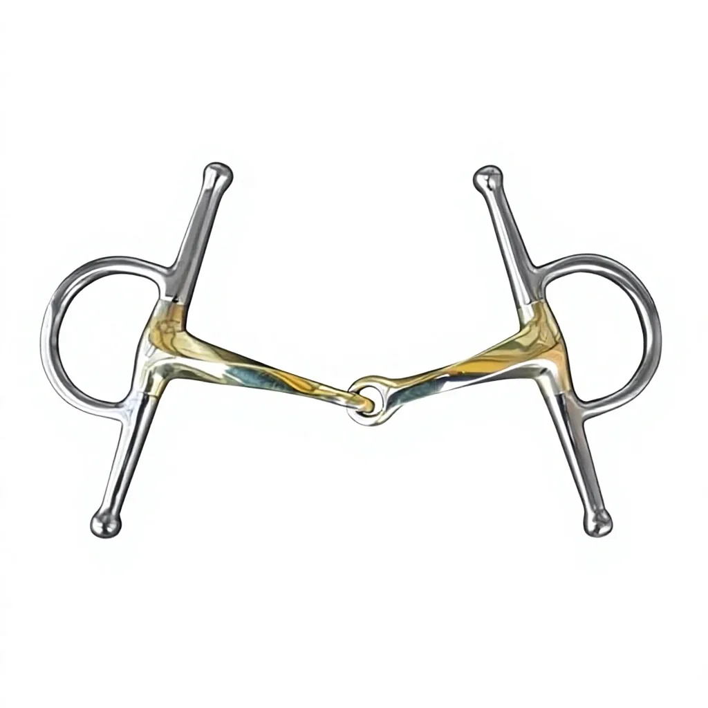 Stainless Steel Integral Full Cheek English Gag Horse Bit with German Silver Mouth — rj-090, product image 5