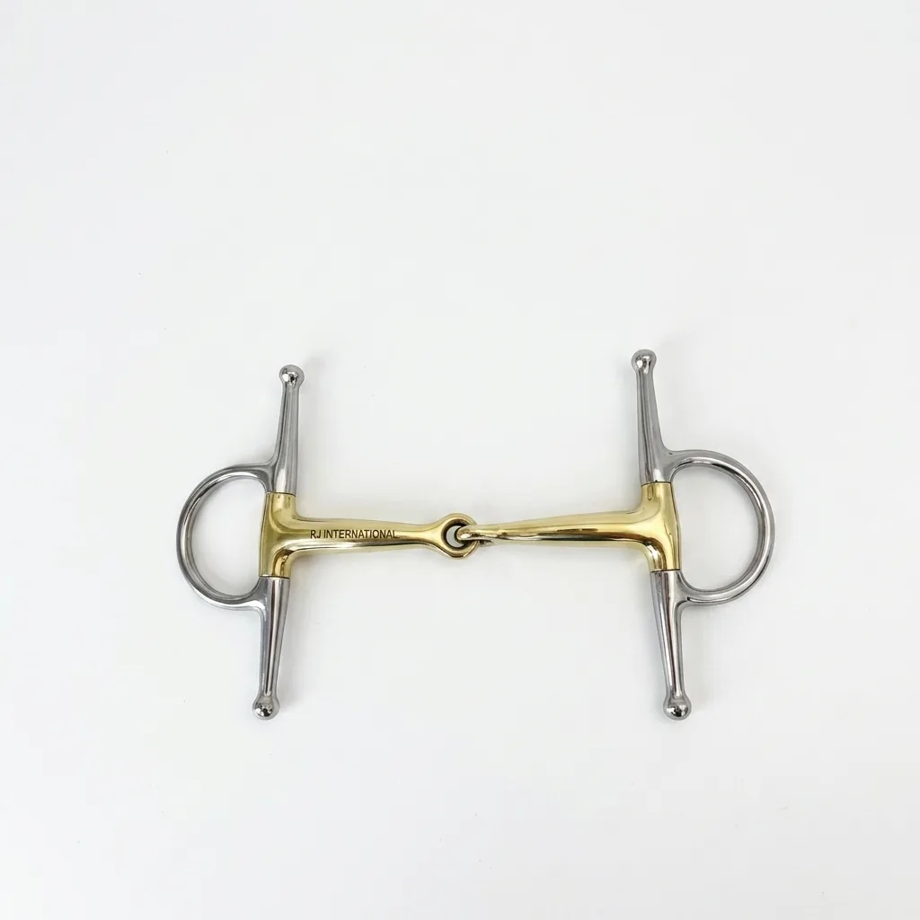 Stainless Steel Integral Full Cheek English Gag Horse Bit with German Silver Mouth — rj-090, product image 3
