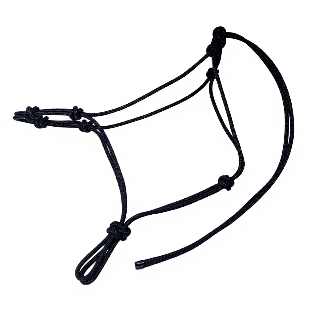 Custom Horse Rope Halter Nylon Leather PP Braided Training Headcollar Western Style with Lead — RJ-86754, product image 2