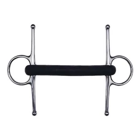 Horse Stainless Steel Rubber Mouth Full Cheek Snaffle Bit Tack — rj-09010, product image 4