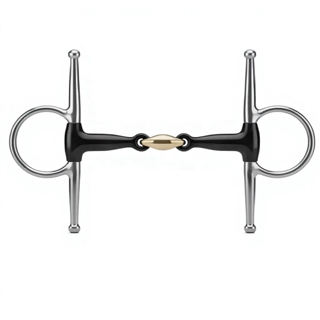 Stainless Steel Full Cheek Horse Snaffle Bit with Sweet Iron Mouthpiece and Copper Lozenge Link