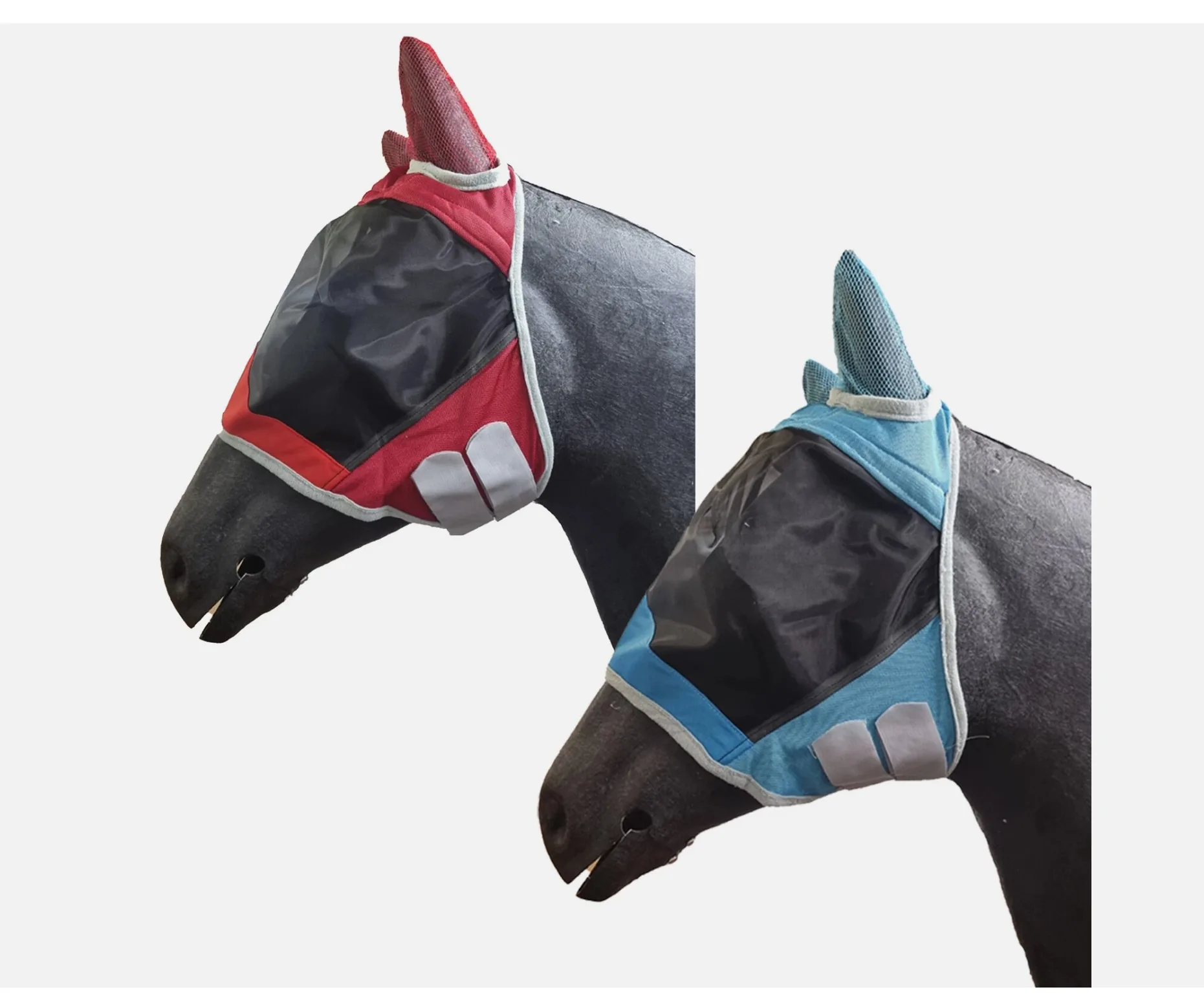 Breathable Horse Fly Mask Knitted Mesh Head Cover Anti Mosquito Face Screen for Farm Use