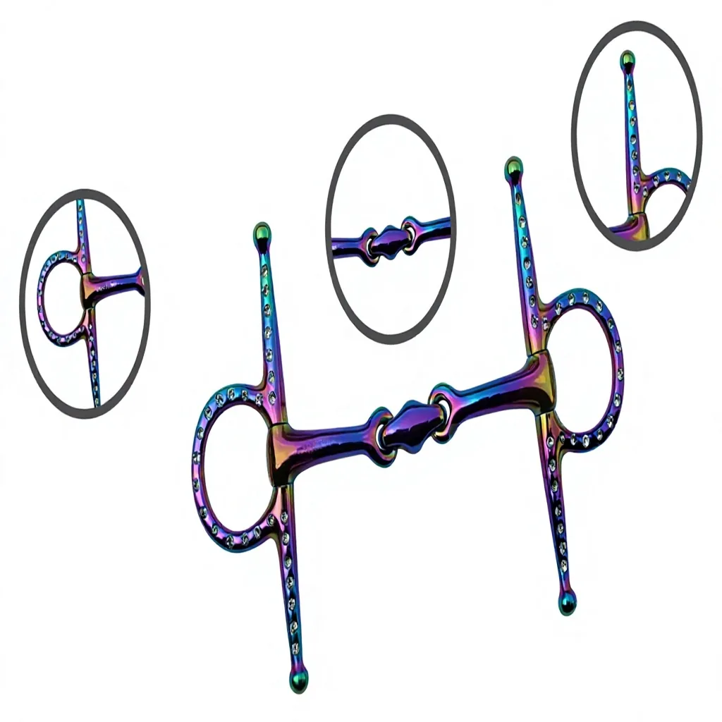 Rainbow Stainless Steel Full Cheek Horse Bit — RJ-641, product image 4
