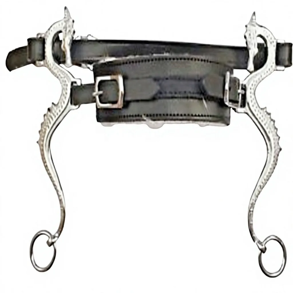 Adjustable Flower Cavemore Bitless Horse Hackamore Leather Bridle Padded Stainless Steel Equestrian Riding Gear — RJ-0985WES, product image 5