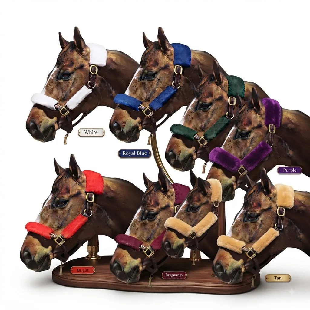Fleece Padded Nylon Horse Halter Adjustable Equine Headcollar Lightweight — RJ-3463723, product image 3