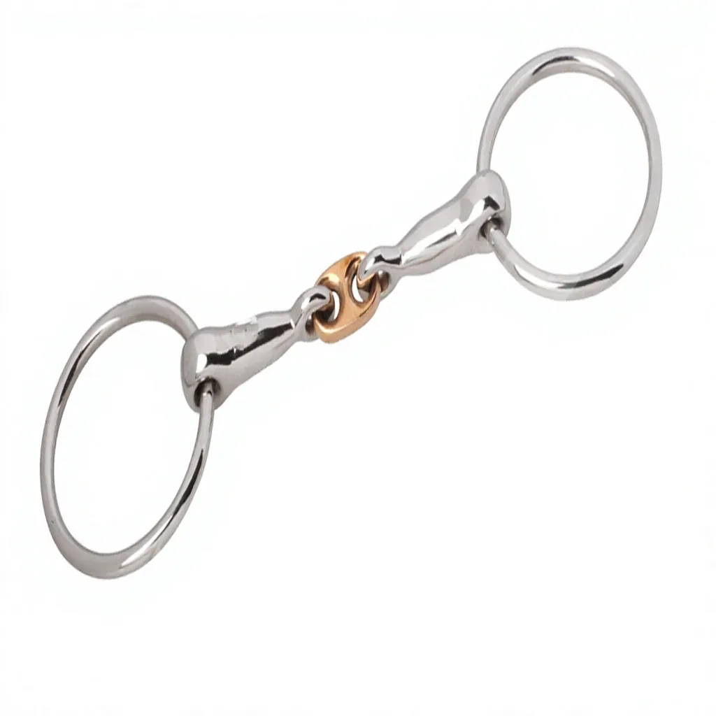 Custom Logo Equestrian Stainless Steel Loose Ring Copper French Link Western Style Bit