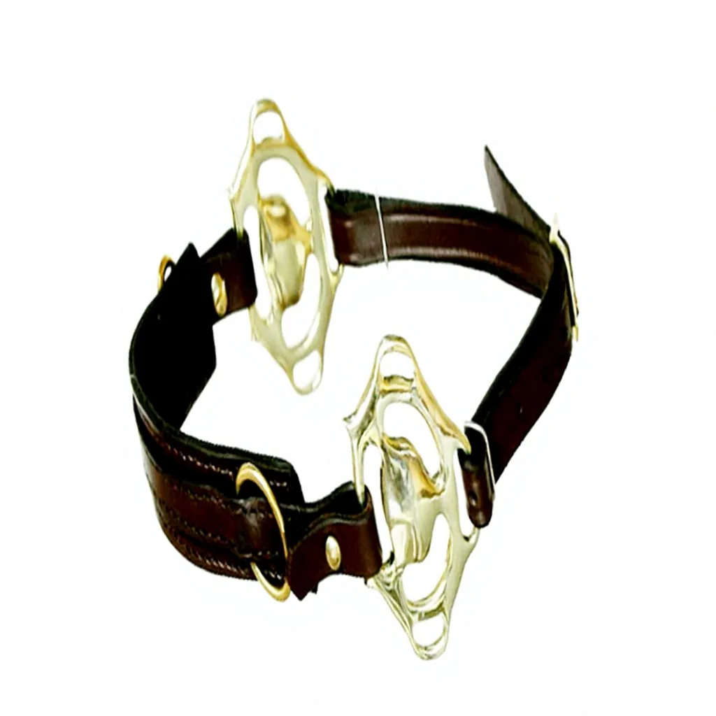 Custom Leather Side Pull Hackamore Bitless Horse Headpiece Brown Equestrian Bridle Hardware — RJ-05736, product image 5