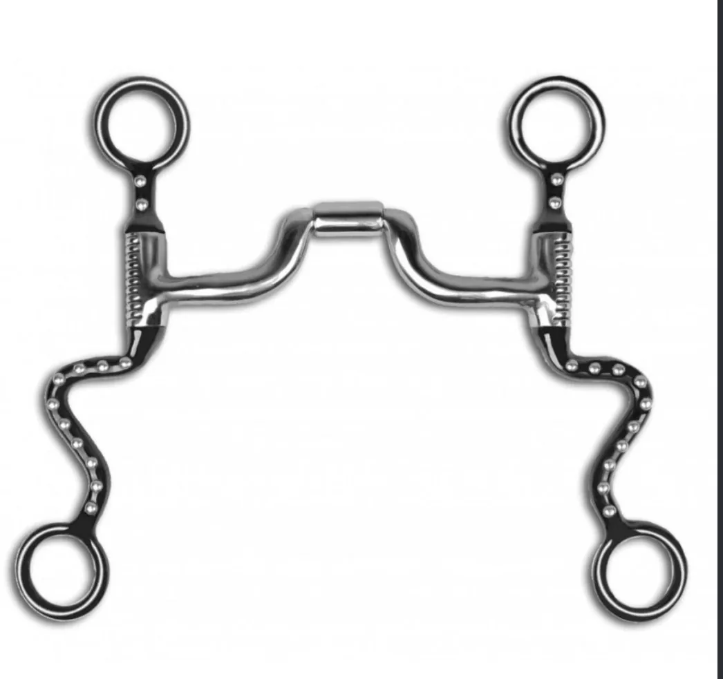 Stainless Steel Horse Bit Dotted Curb Training Riding with Copper Ferrule for Equine Control Equestrian 5" — rj-876545, product image 4