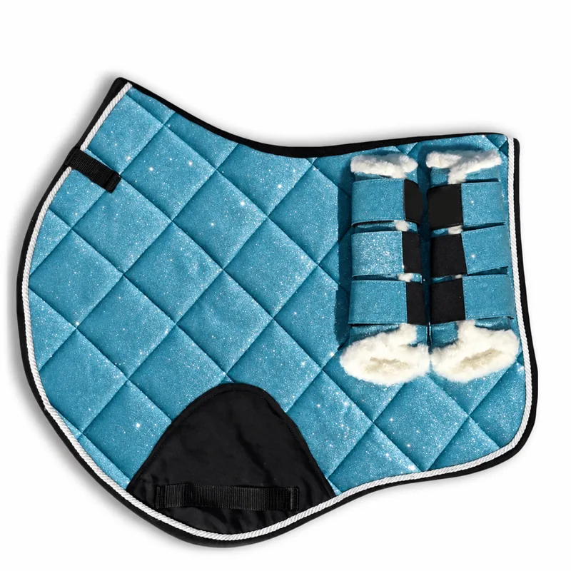 Glitter Quilted Horse Saddle Pad with Crystal Styling