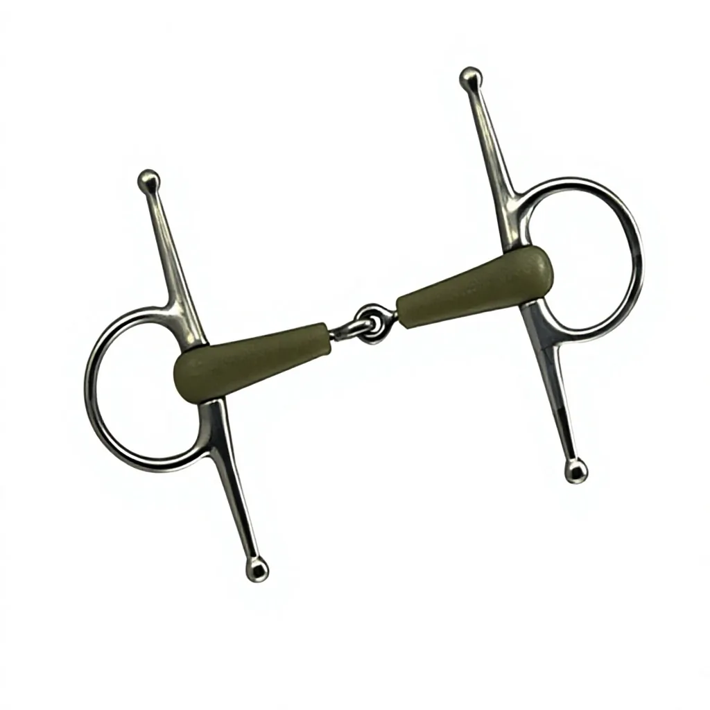 Horse Stainless Steel Rubber Mouth Full Cheek Snaffle Bit Tack — rj-09010, product image 2