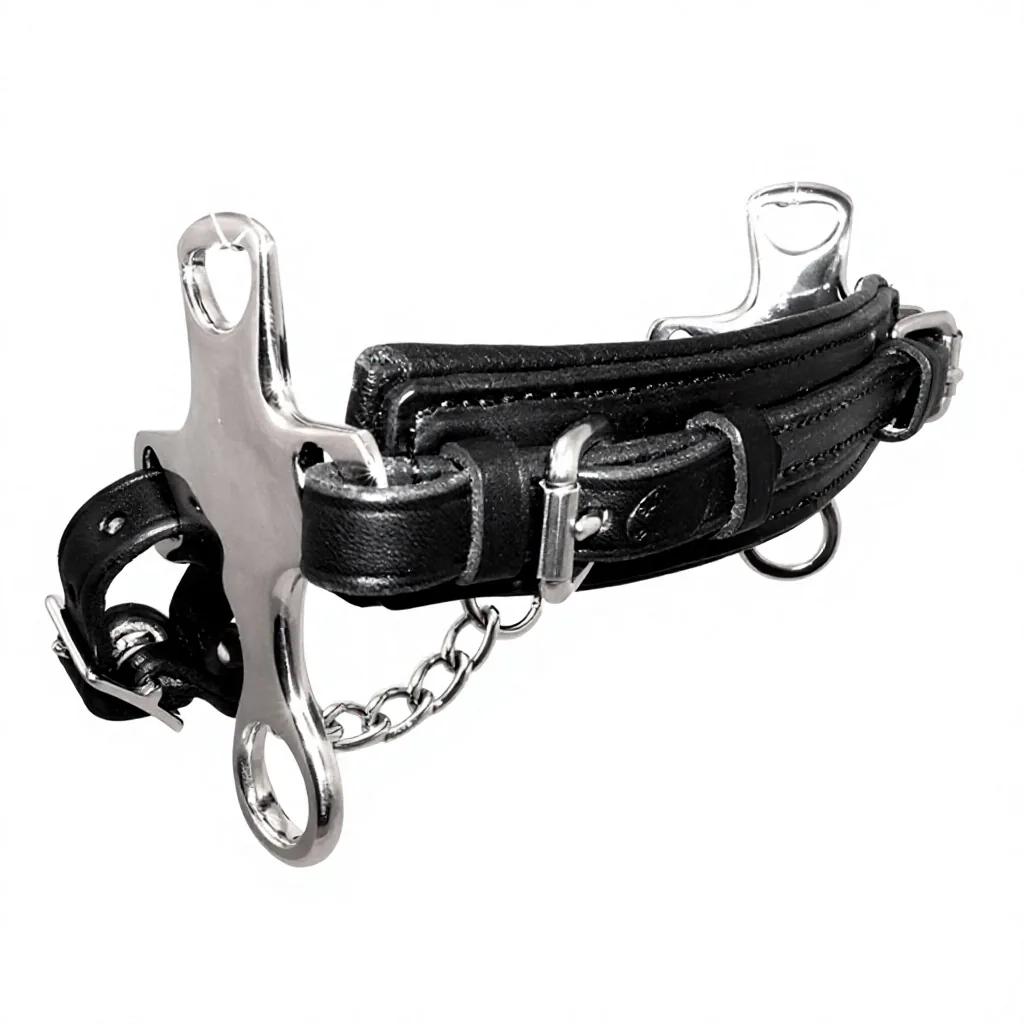Stainless Steel Fleece Lined Western Horse Bits Lightweight Custom Size Hackamore Style Equine Bridle Gear