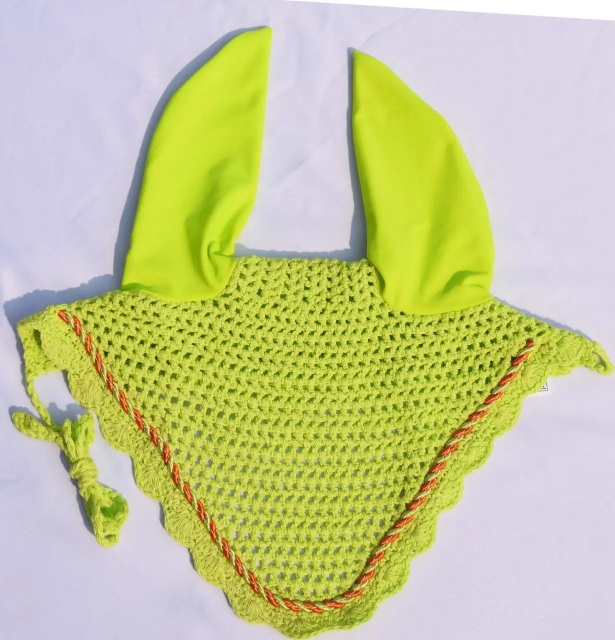Cotton Crochet Horse Ear Cover Net in Full and Cob Sizes — rj-0989, product image 3