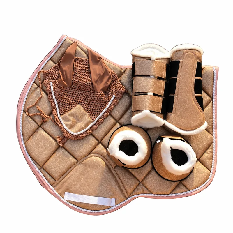 Custom Color Western Equestrian Horse Saddle Pad Set with Quilted Cotton Outer and Polyester Filling for Dressage Training — RJ-K846091, product image 3