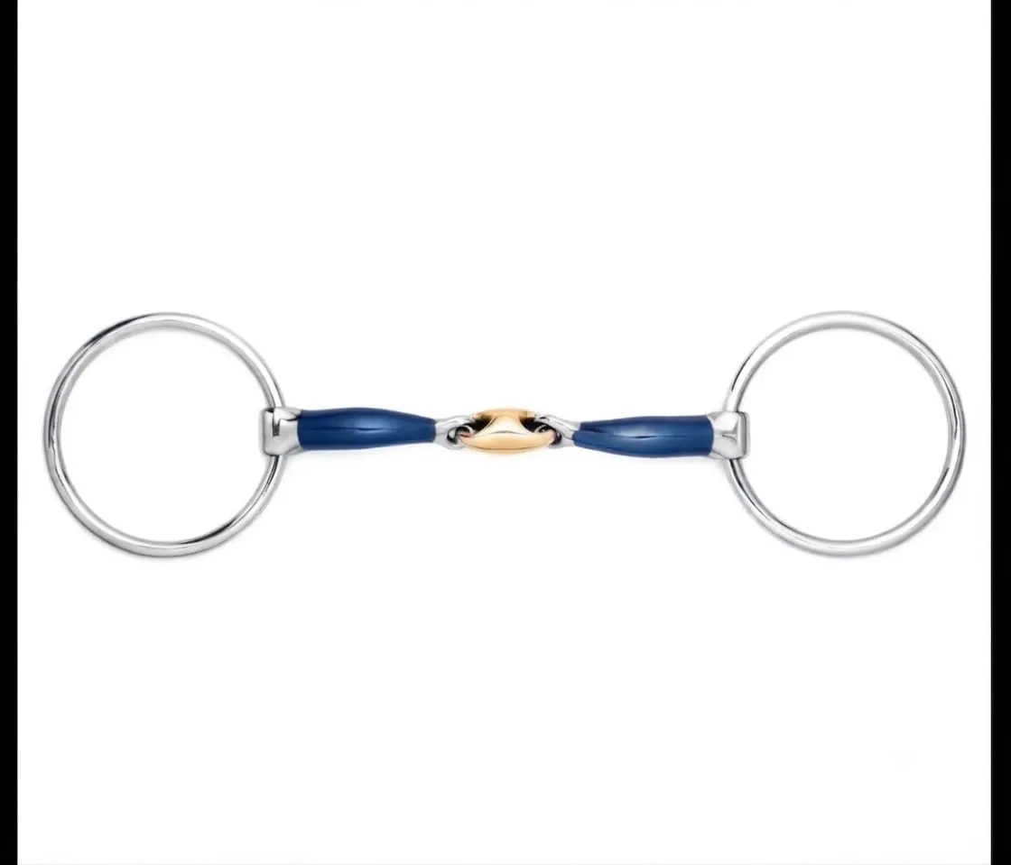 Horse Metal Bit Snaffle Polished Silver with Gold Link Equestrian Western Riding Tack Accessory — rjo-928467, product image 4