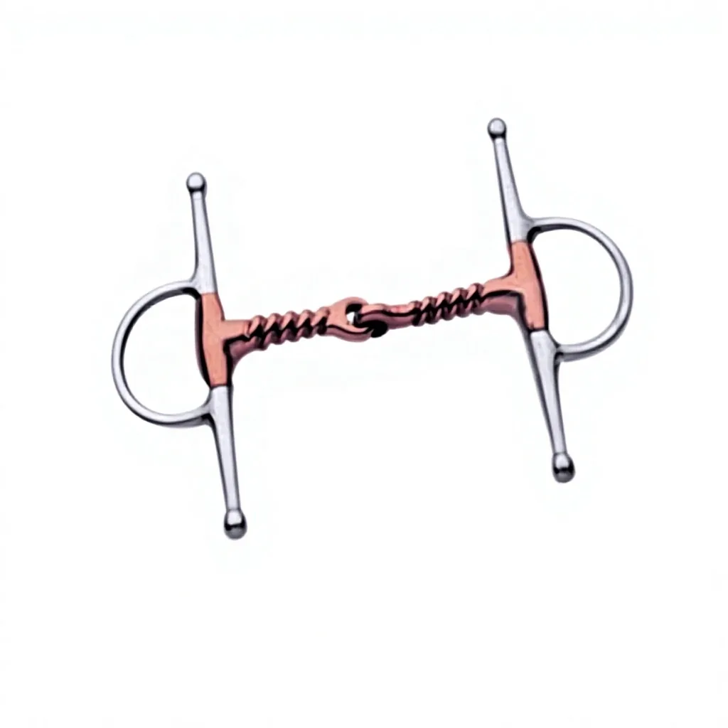Copper Twist Mouth Full Cheek Horse Snaffle Bit with French Link — rj-0909, product image 3
