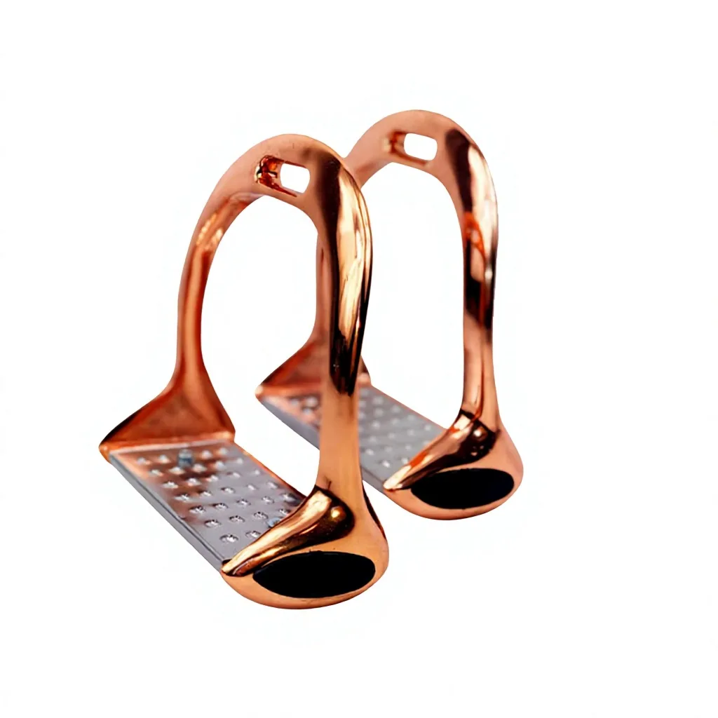 Rose Gold Stainless Steel and Aluminum RELIA Safety Horse Riding Stirrups