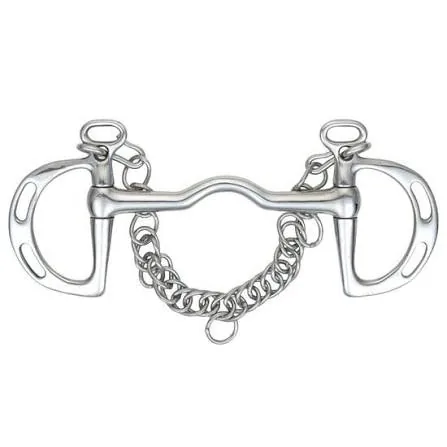 Stainless Steel Kimblewick Horse Bit with Flat Lozenge and Butterfly Cheeks — RJ-0543, product image 3