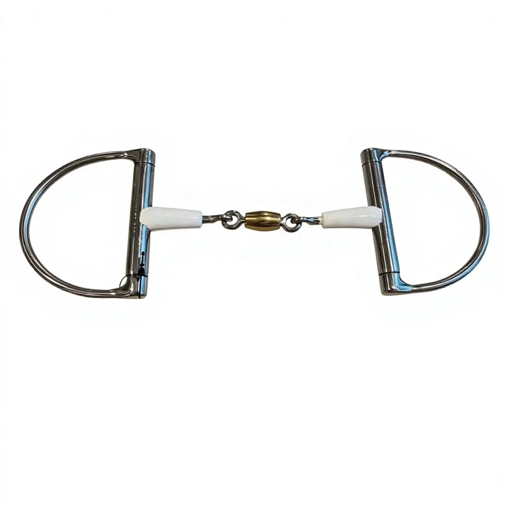 Stainless Steel Eggbutt Horse Bit with Copper Link and Rubber-Covered Mouthpiece — RJ-05020, product image 2