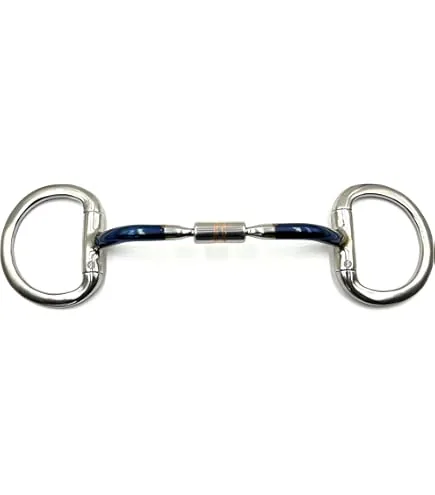 Stainless Steel D-Ring Horse Snaffle Bit with Blue Sweet Iron Mouthpiece — RJ-05029, product image 6