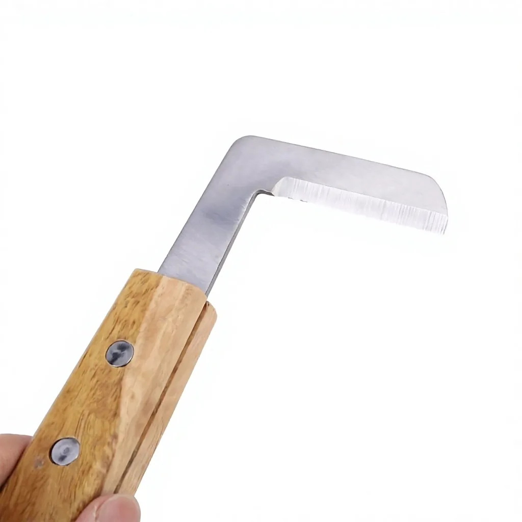 Stainless Steel Horse Hoof Cutter Livestock Trimming Pick Wooden Handle Professional Team Lightweight Farm Care Tool for Equine Hoof Care — RJ-98765432345, product image 2