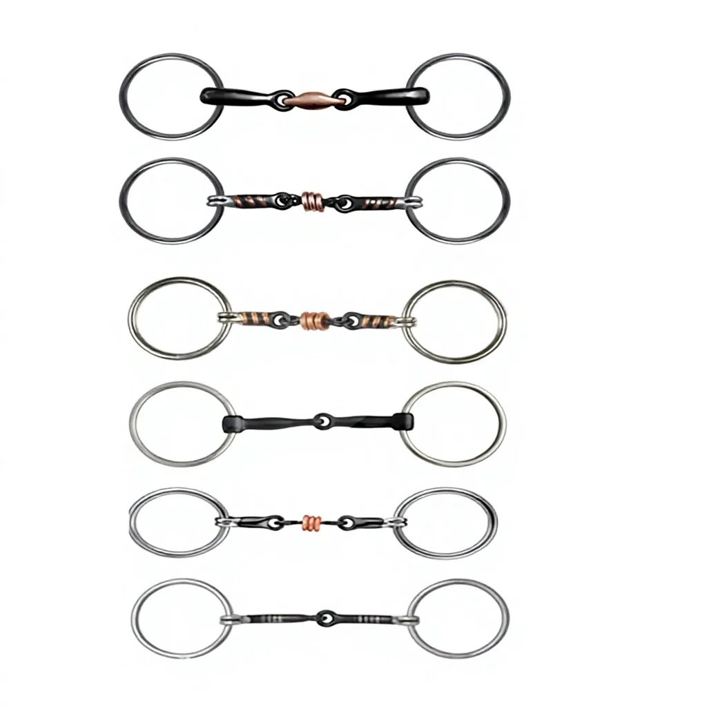 Stainless Steel Loose Ring Horse Bit with Copper Star Roller — RJ-0504, product image 3