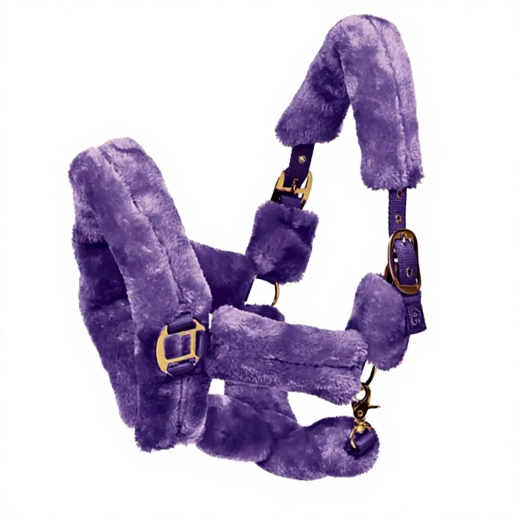 Polyester Plush Horse Rope Halter Adjustable Nose Protector Cushion English Saddle Style — RJ-8712518, product image 5