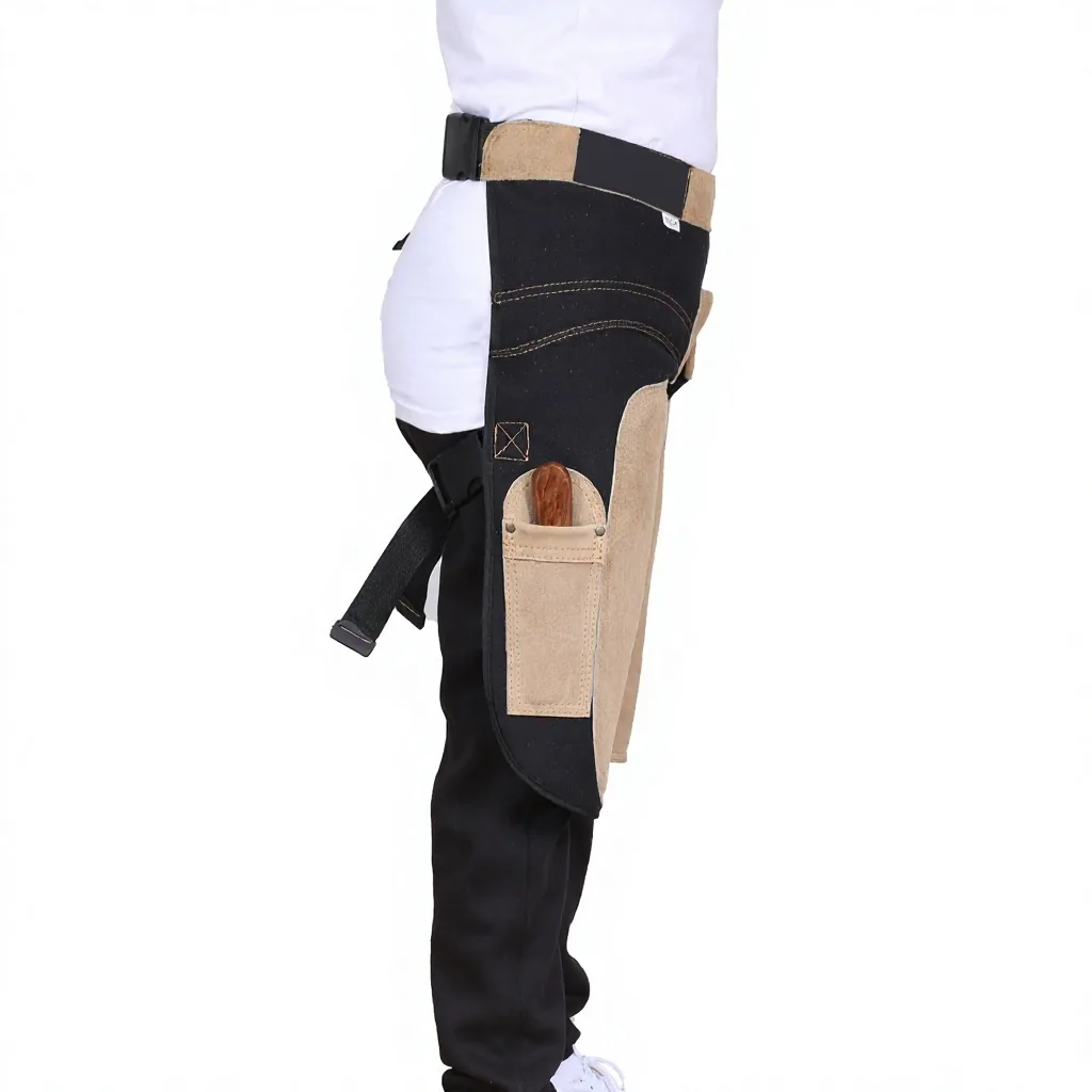 Genuine Leather Horse Shoeing Chaps Farrier Apron Jodhpur Breeches Reinforced Knee Protection Riding Work Gear — RJ-4563, product image 5