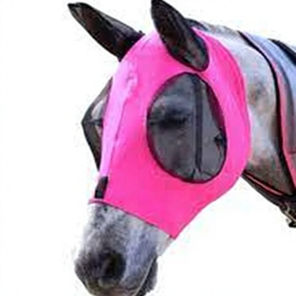 Equestrian Horse Fly Mask Breathable Mesh Full Face Ear Coverage UV Protection Adjustable Anti Mosquito — RJ-79097, product image 6