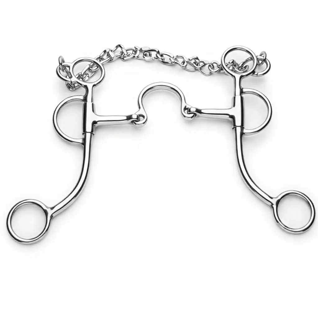 Stainless Steel Equestrian Western Training Horse Bit Copper Jointed Mouth Turn Cheeks Riding Tackle 135mm 145mm — rj-333325, product image 3