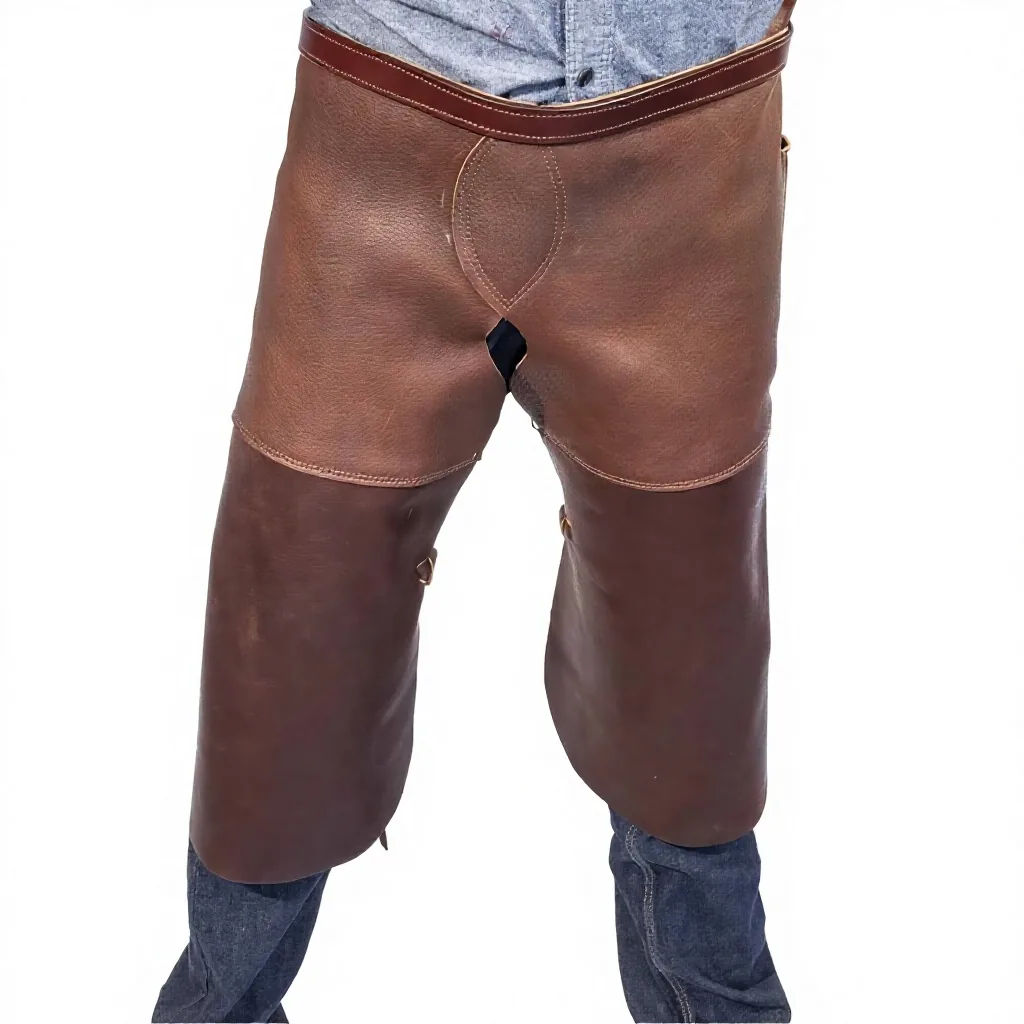 Brown Leather Farrier Chaps Horse Hoof Boot Protective Leg Apron for Farm Stable Care