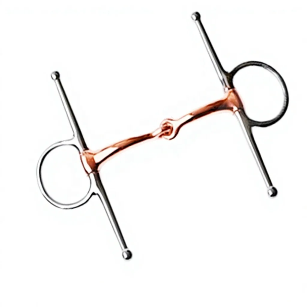 Copper Twist Mouth Full Cheek Horse Snaffle Bit with French Link