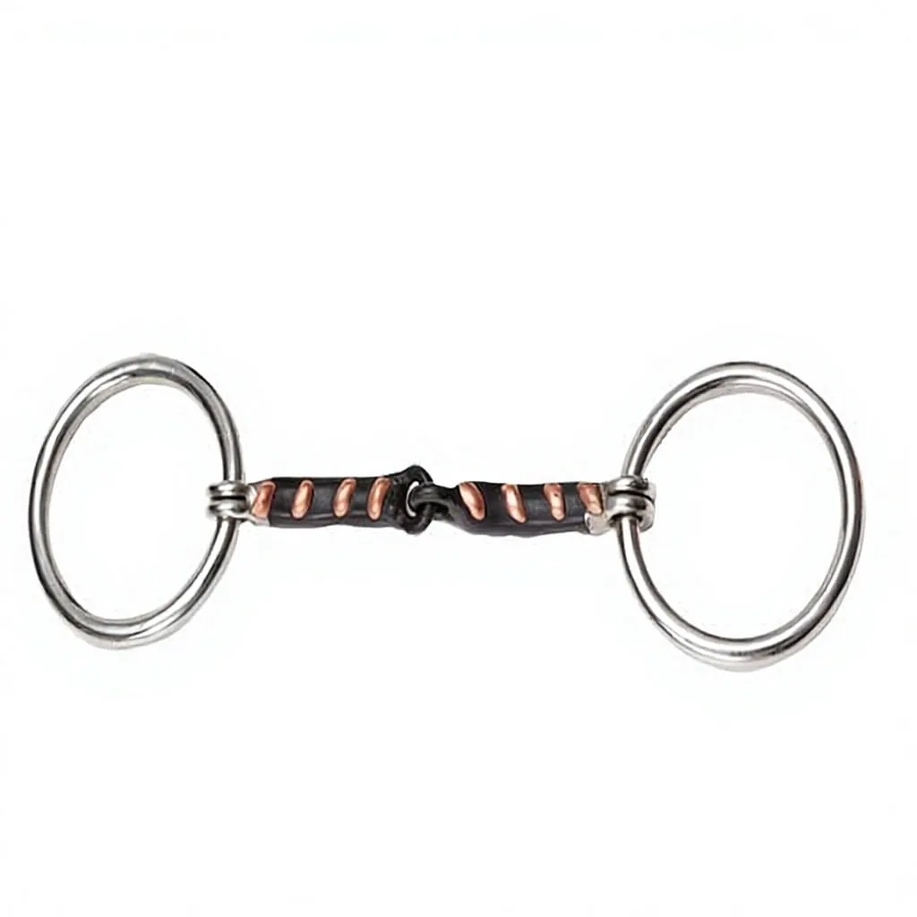Stainless Steel Loose Ring Horse Bit with Copper Star Roller — RJ-0504, product image 2